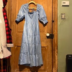 Hill house dress - blue shimmer sleeves L